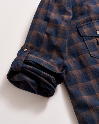 Shadow Plaid Scout Shirt Carbon Blue Billy Reid