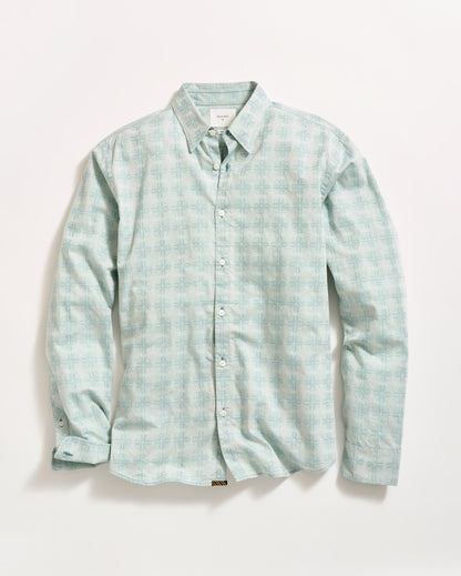 Melange Tile Wilson Shirt Steel Blue Billy Reid