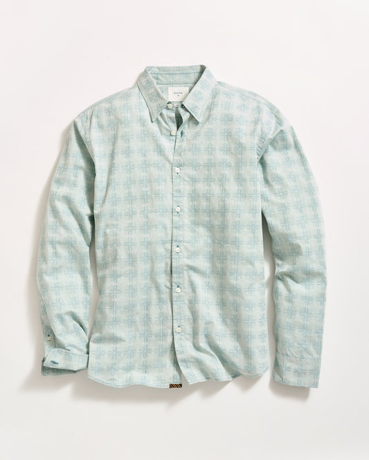 Melange Tile Wilson Shirt Steel Blue Billy Reid