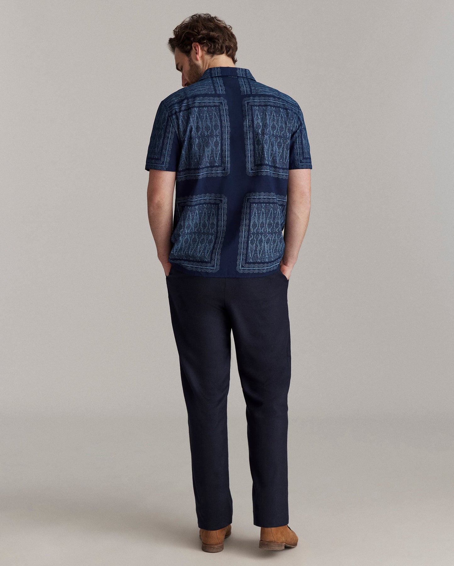 Short Sleeve Indigo Treme Shirt Indigo Billy Reid