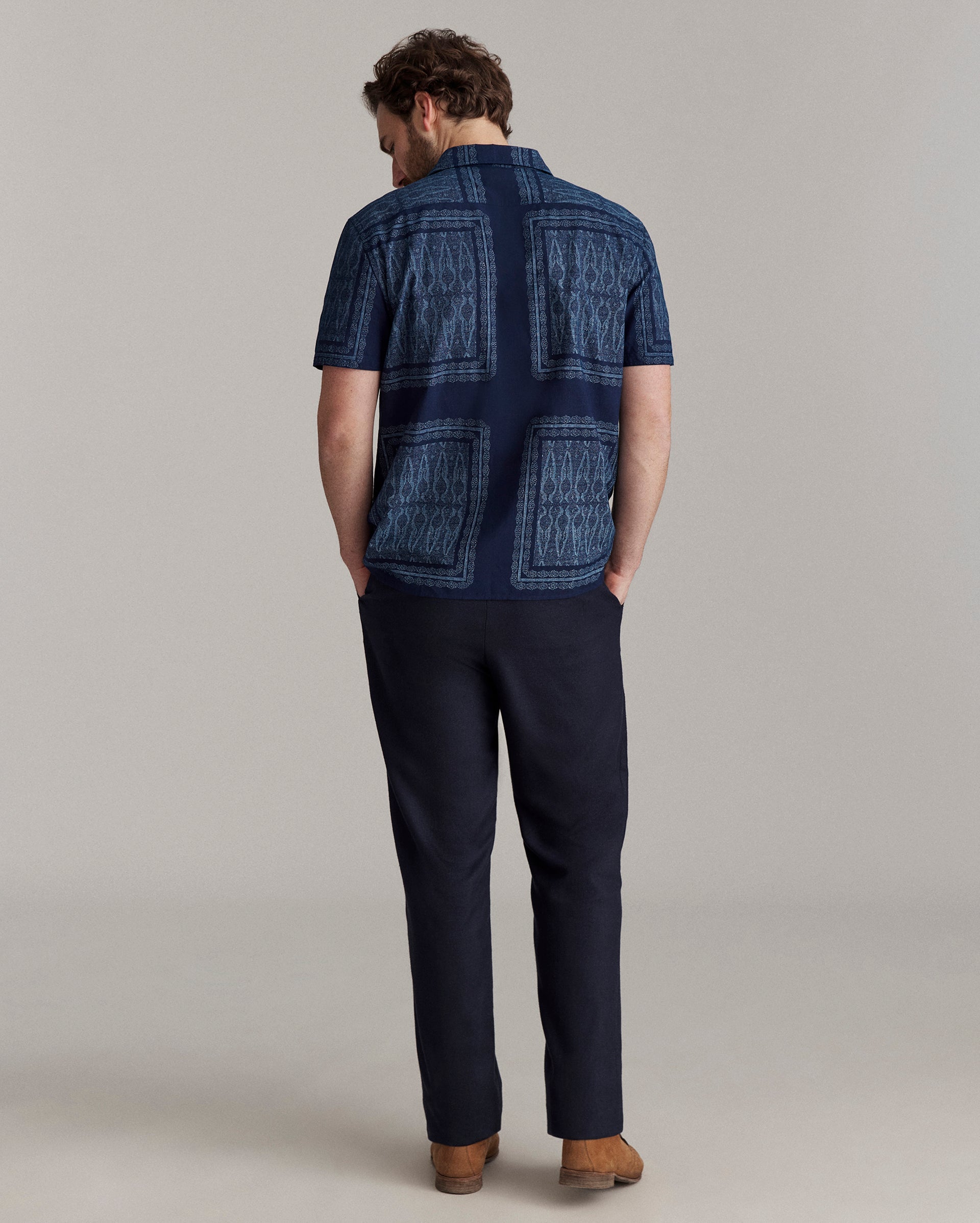 Short Sleeve Indigo Treme Shirt Indigo Billy Reid