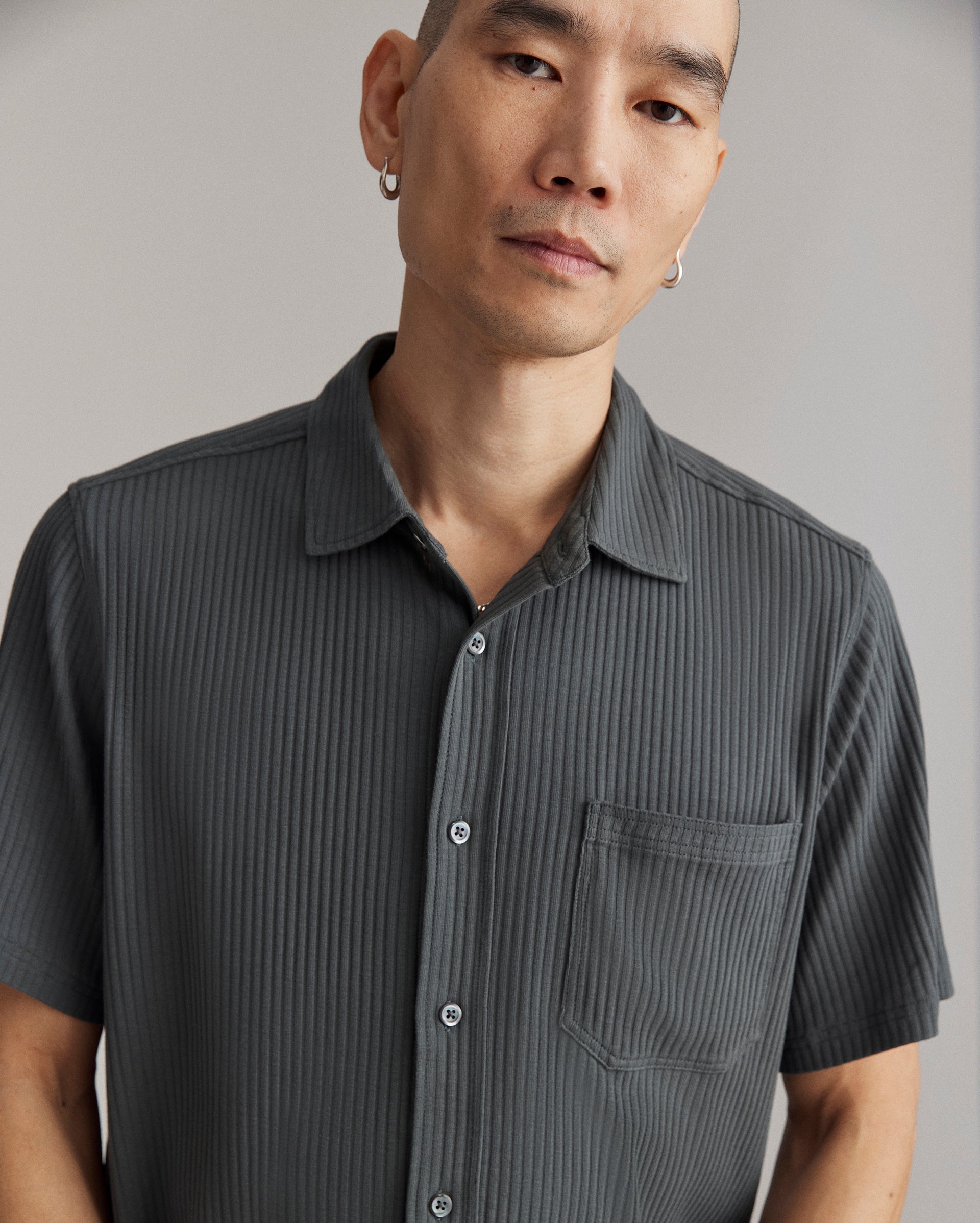 Short Sleeve Knit Treme Shirt Petrol Billy Reid