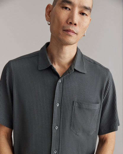 Short Sleeve Knit Treme Shirt Petrol Billy Reid