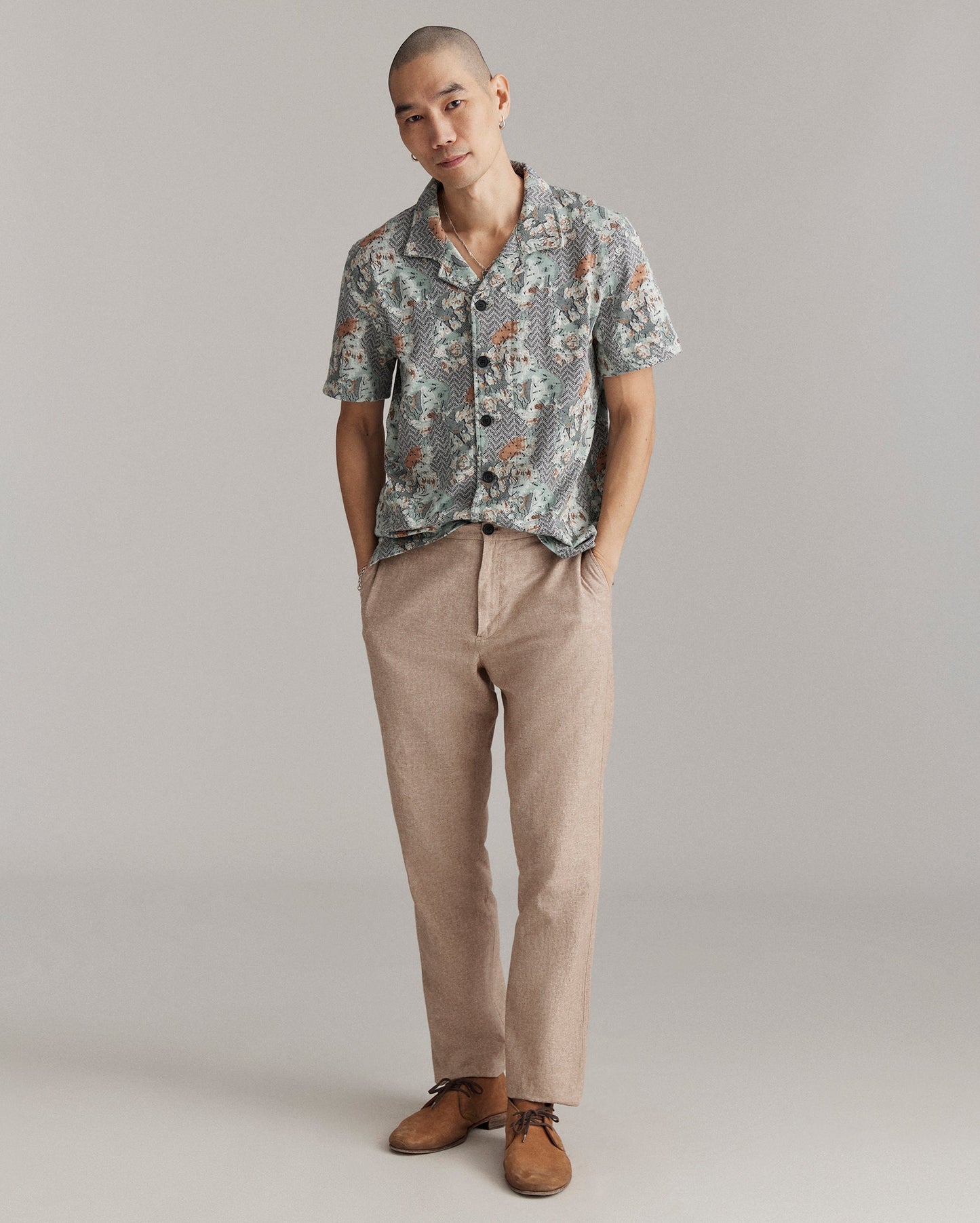 Cactus Jacquard Camp Shirt Multi Billy Reid