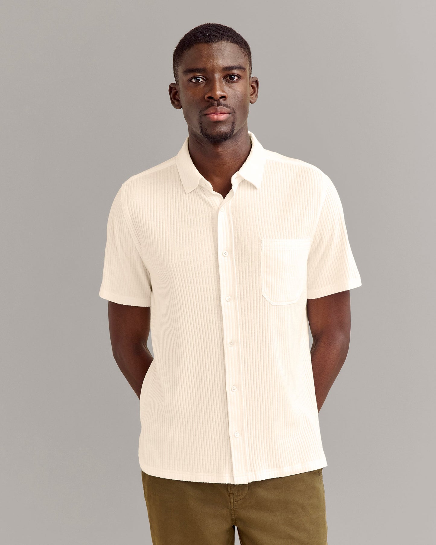 Short Sleeve Knit Treme Shirt Tinted White Billy Reid