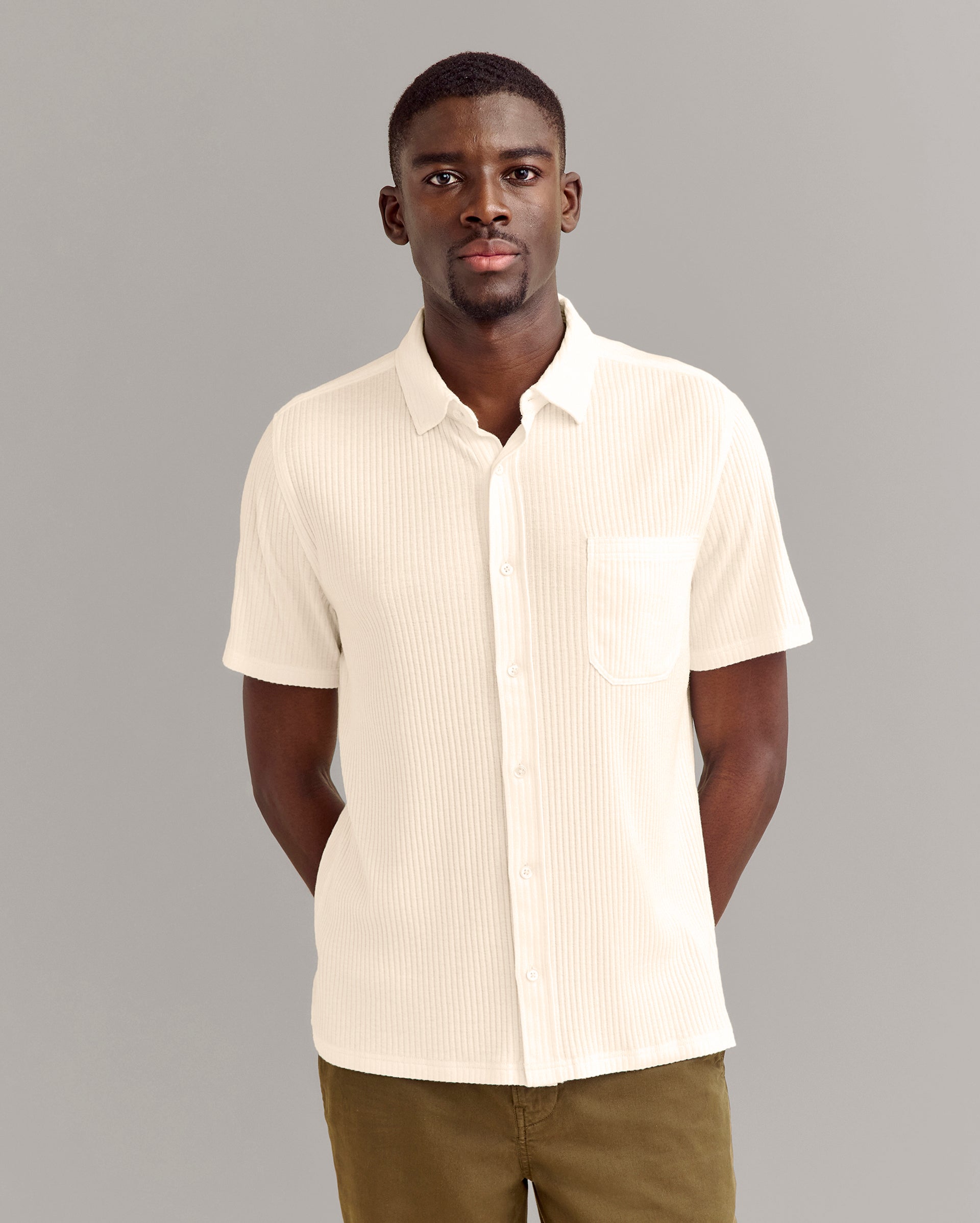 Short Sleeve Knit Treme Shirt Tinted White Billy Reid