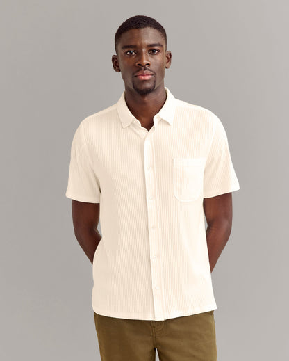 Short Sleeve Knit Treme Shirt Tinted White Billy Reid