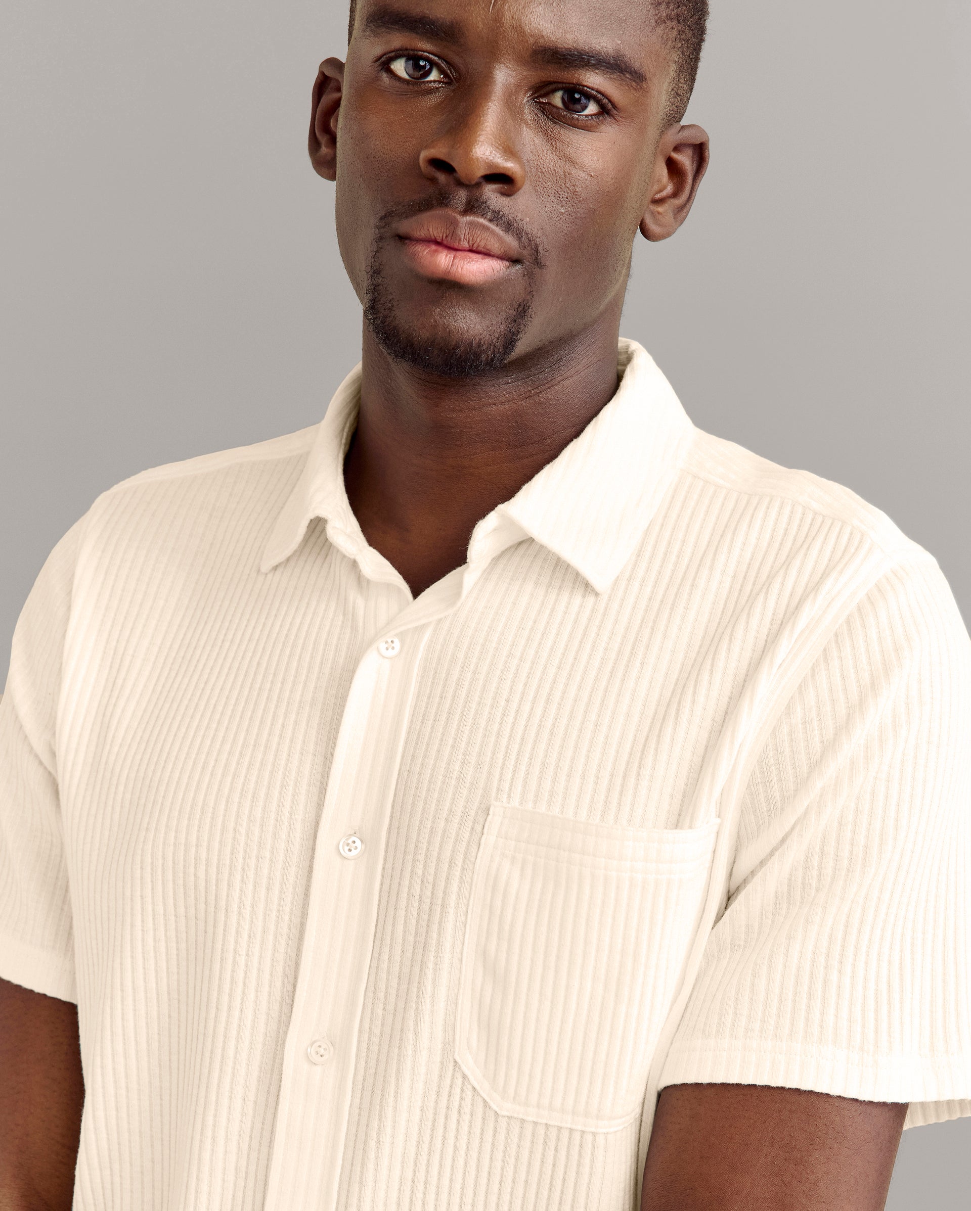Short Sleeve Knit Treme Shirt Tinted White Billy Reid