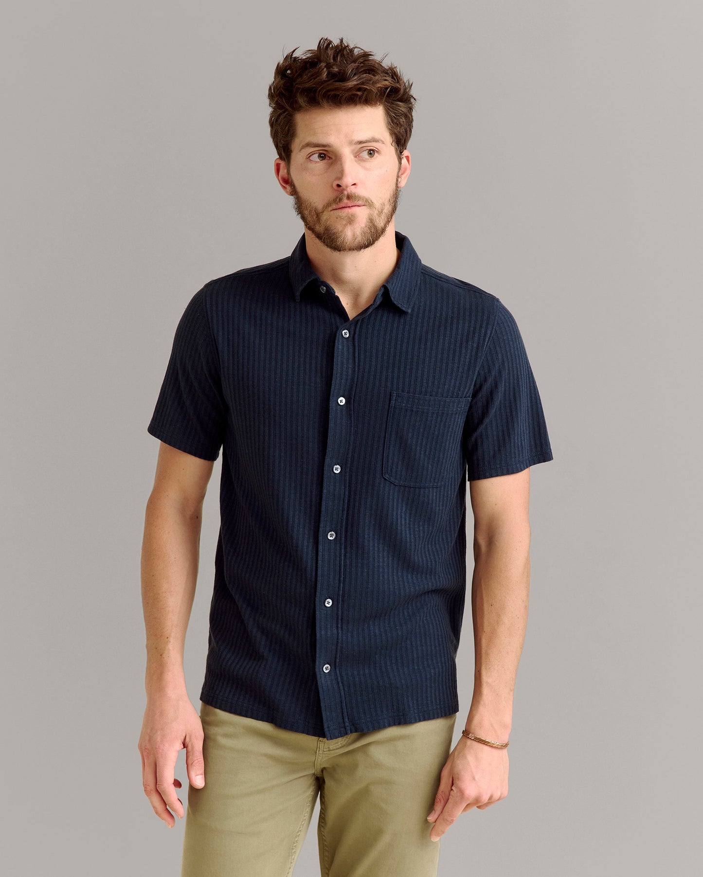 Short Sleeve Knit Treme Shirt Carbon Blue Billy Reid