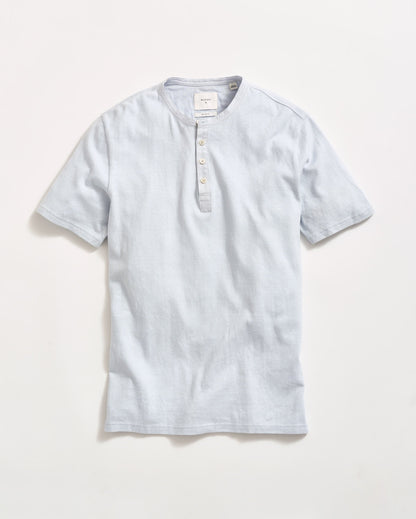 Short Sleeve Hemp Cotton Henley Grey Mist Billy Reid