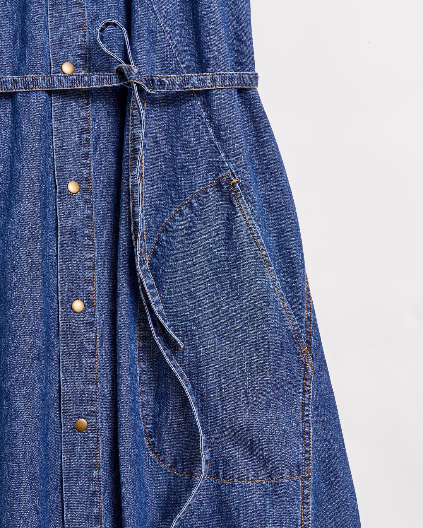 Denim Halterneck Shirt Dress Indigo Billy Reid