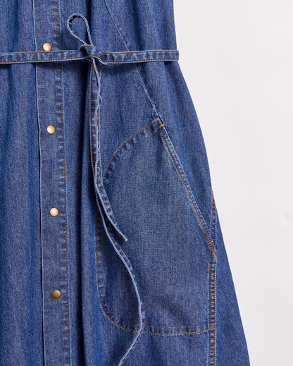 Denim Halterneck Shirt Dress Indigo Billy Reid