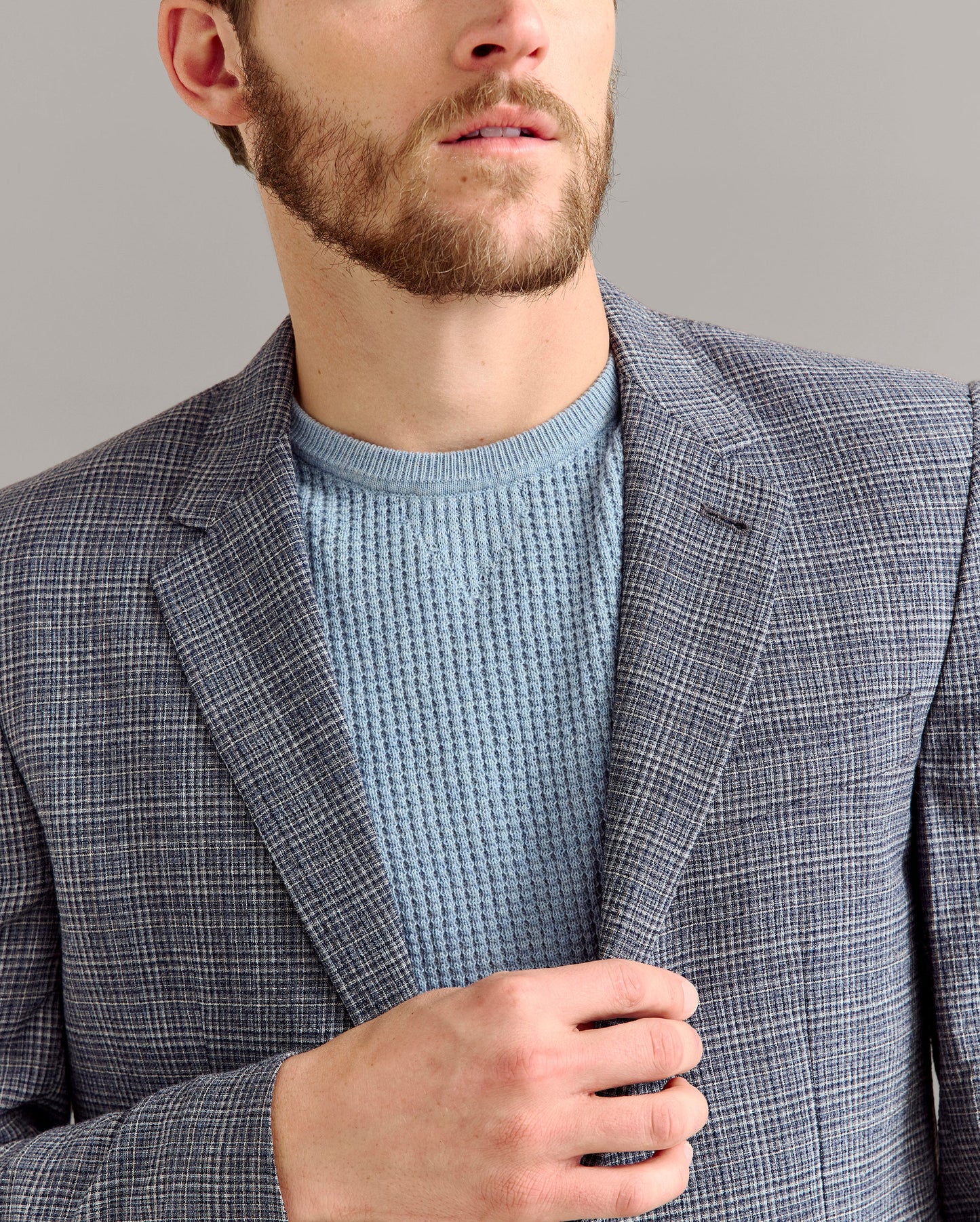 Micro-Plaid Walton Jacket Blue Multi Billy Reid