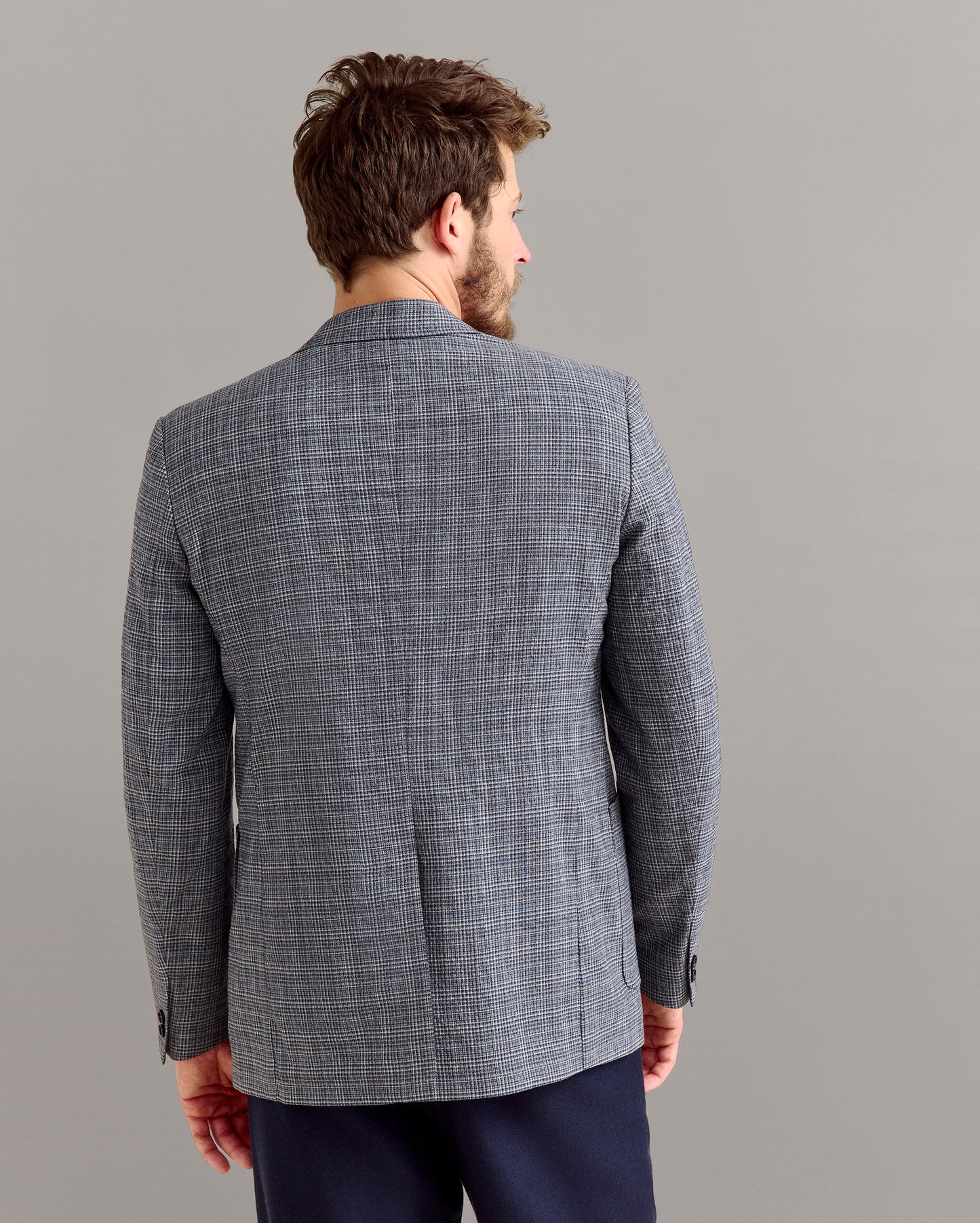 Micro-Plaid Walton Jacket Blue Multi Billy Reid