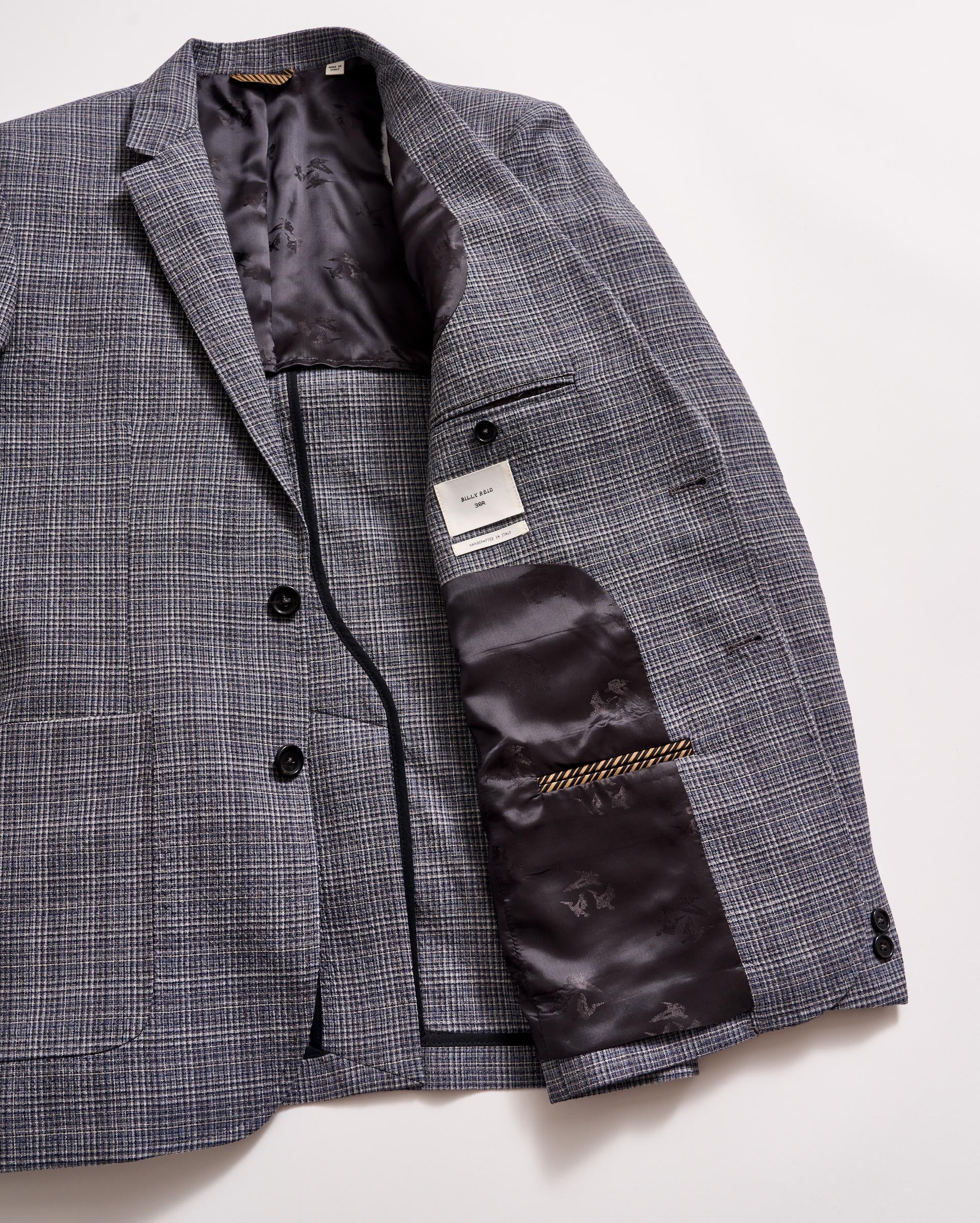 Micro-Plaid Walton Jacket Blue Multi Billy Reid