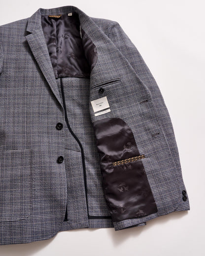 Micro-Plaid Walton Jacket Blue Multi Billy Reid