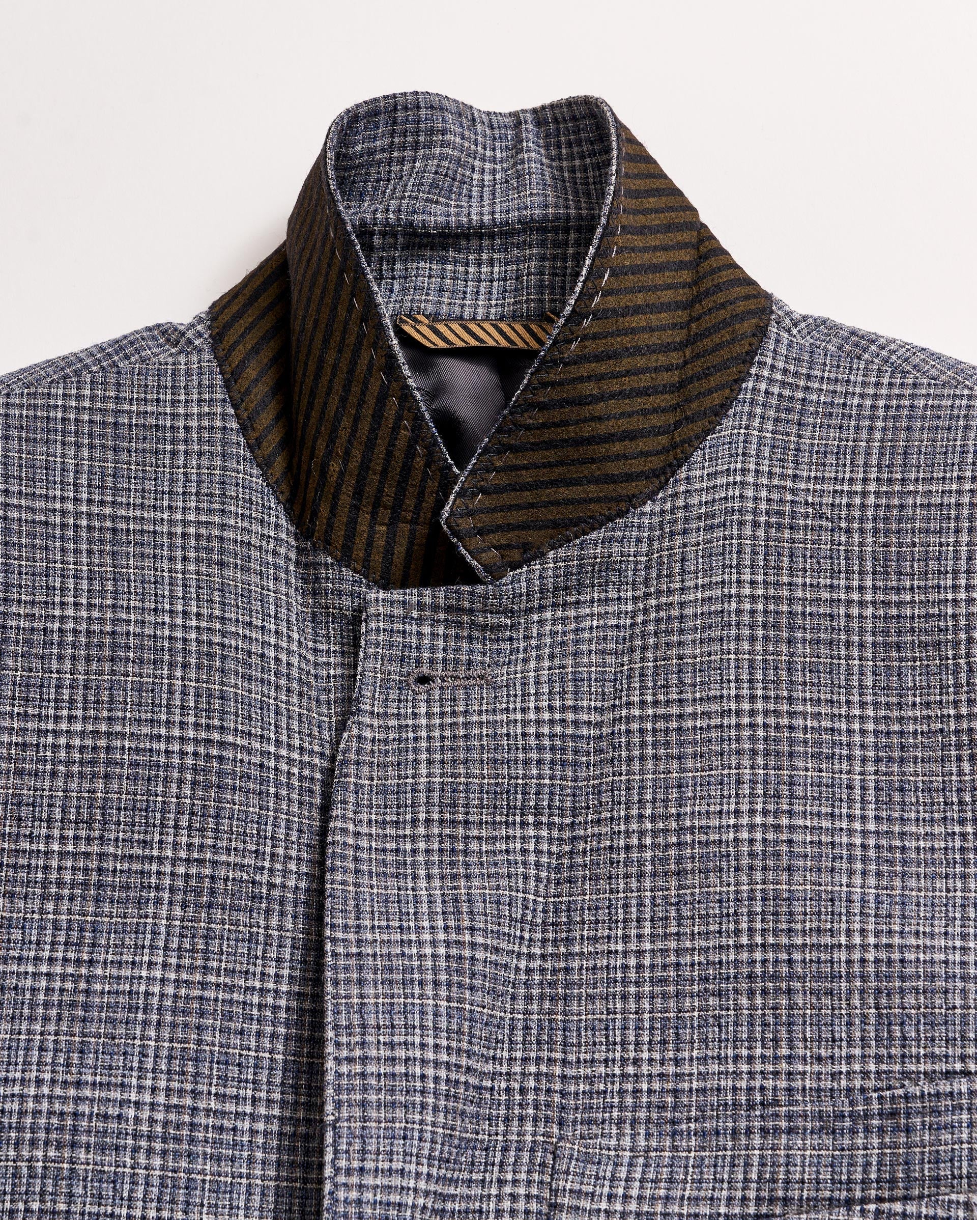 Micro-Plaid Walton Jacket Blue Multi Billy Reid