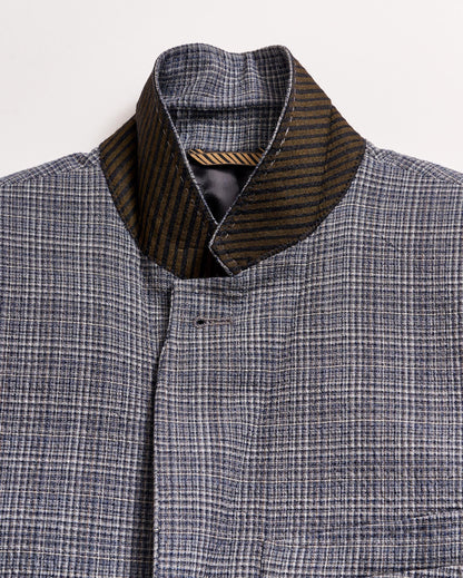 Micro-Plaid Walton Jacket Blue Multi Billy Reid