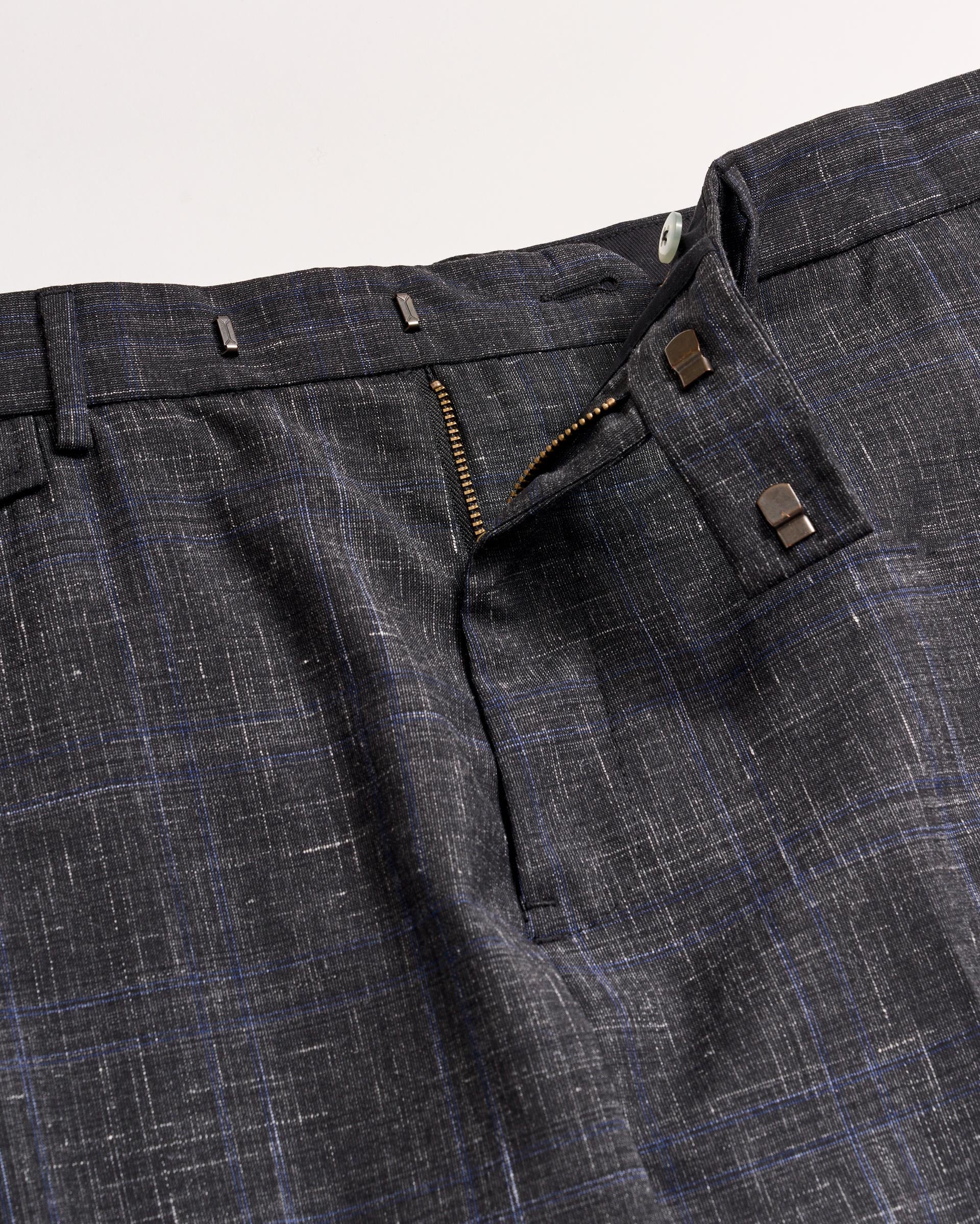 Crosshatch Flat Front Trouser Asphalt Billy Reid