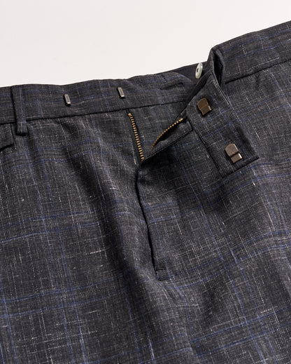 Crosshatch Flat Front Trouser Asphalt Billy Reid