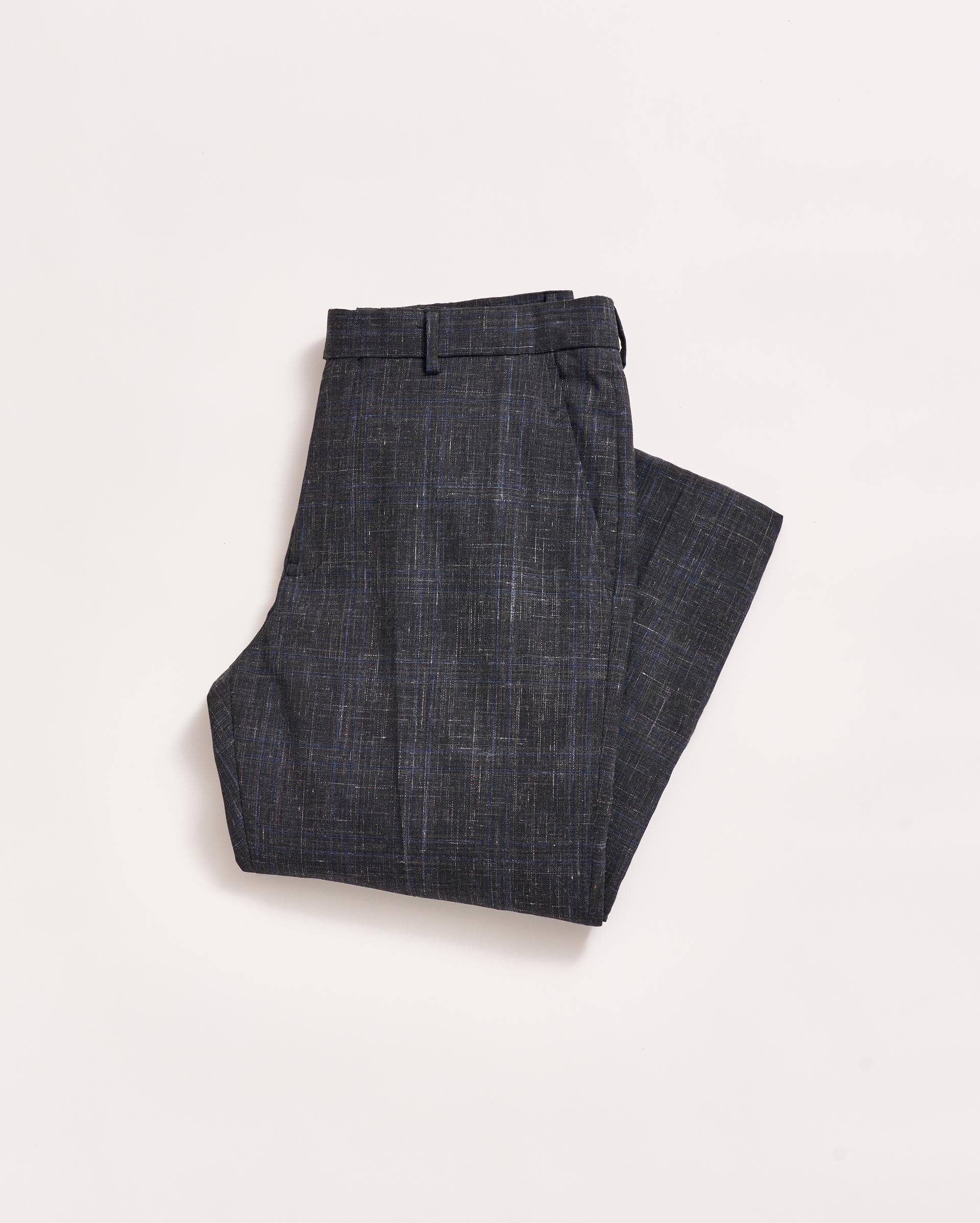 Crosshatch Flat Front Trouser Asphalt Billy Reid