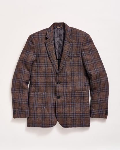 Plaid Walton Jacket Chocolate/Multi Billy Reid