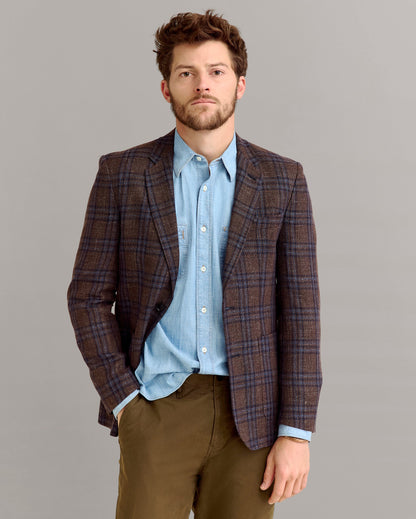 Plaid Walton Jacket Chocolate/Multi Billy Reid