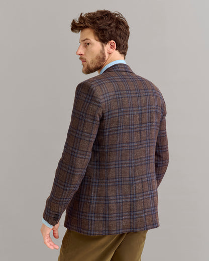 Plaid Walton Jacket Chocolate/Multi Billy Reid