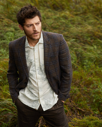 Plaid Walton Jacket Chocolate/Multi Billy Reid
