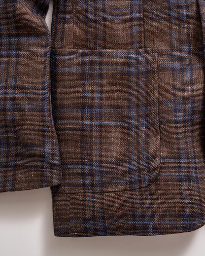 Plaid Walton Jacket Chocolate/Multi Billy Reid