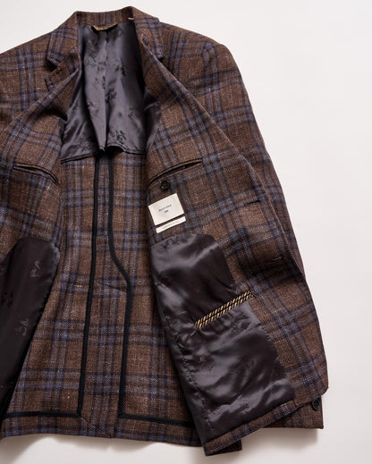 Plaid Walton Jacket Chocolate/Multi Billy Reid