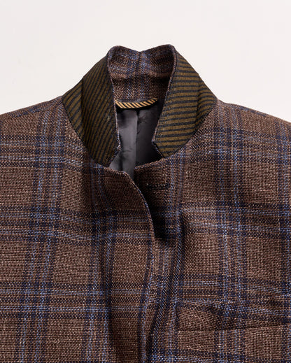 Plaid Walton Jacket Chocolate/Multi Billy Reid