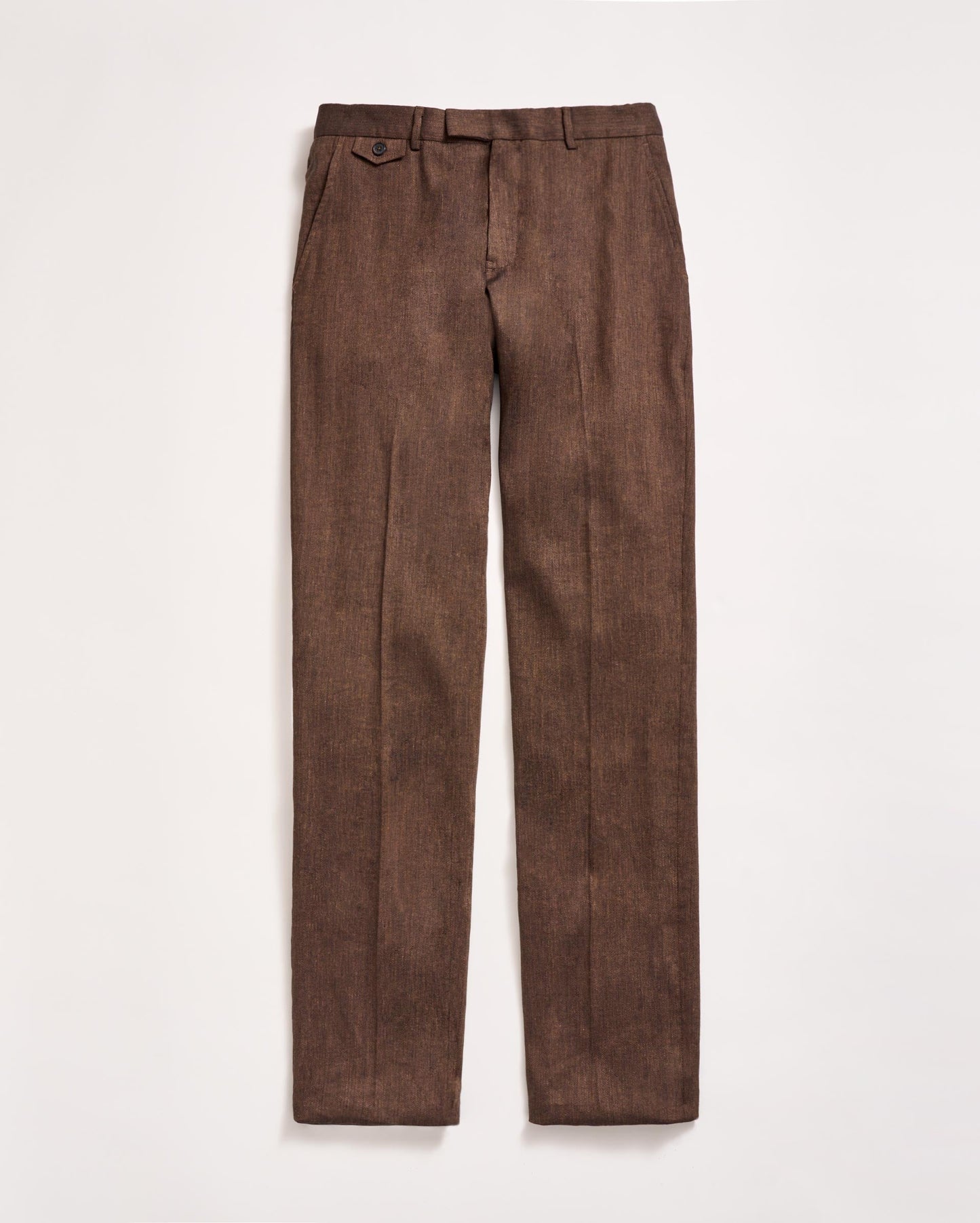 Herringbone Flat Front Trouser Chocolate Billy Reid