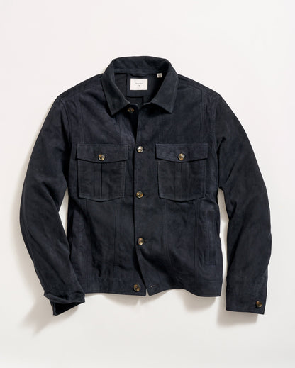 Suede Walt Jacket Navy Billy Reid