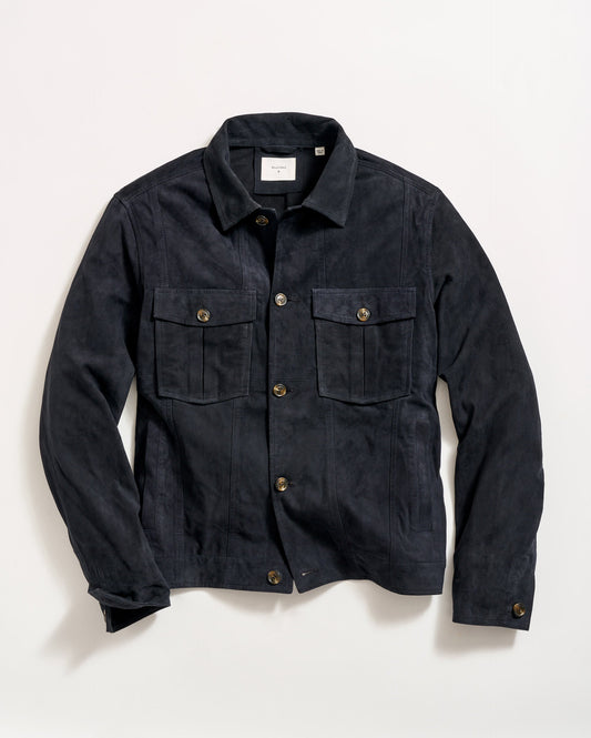 Suede Walt Jacket Navy Billy Reid