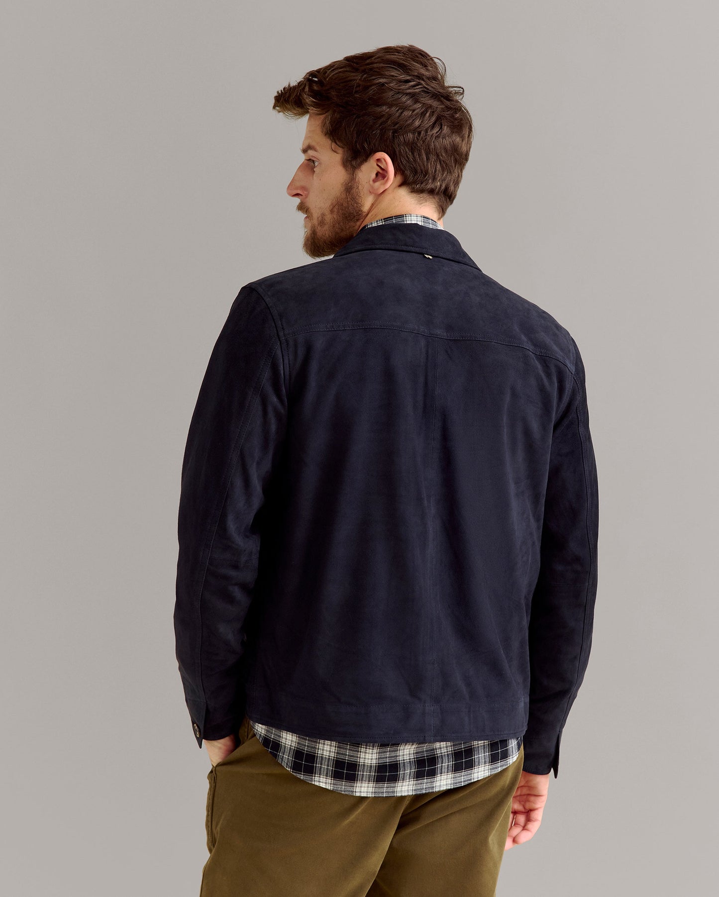 Suede Walt Jacket Navy Billy Reid
