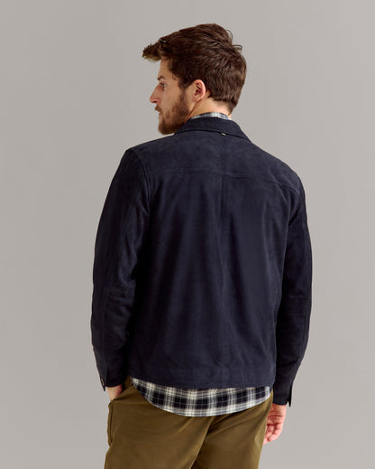 Suede Walt Jacket Navy Billy Reid
